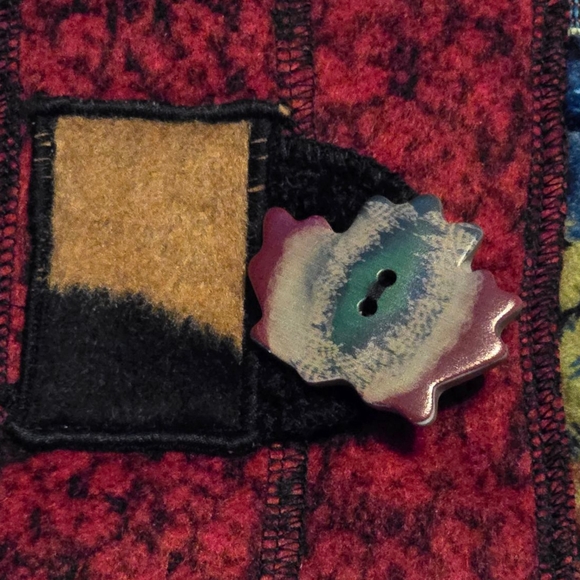 Ali Miles Red and Black Textured Coat - Picture 3 of 7